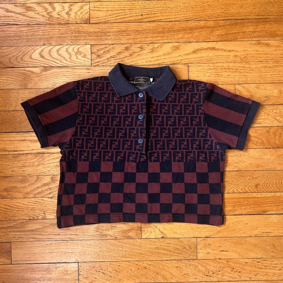 FENDI MARE Vintage 90s FF Zucca Polo - Picture 14 of 15